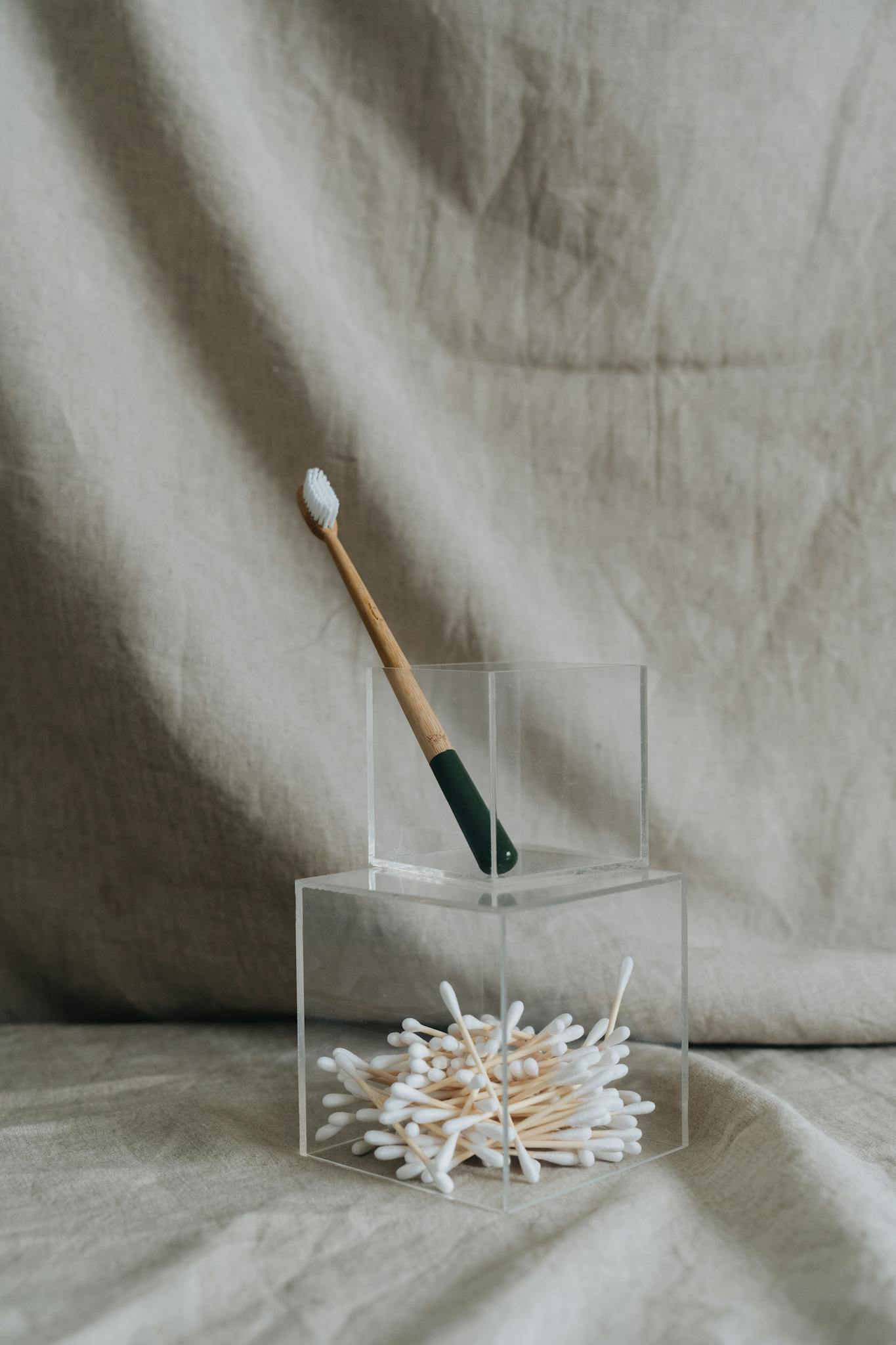 Sustainable Bathroom Accessories Featuring A Bamboo Toothbrush