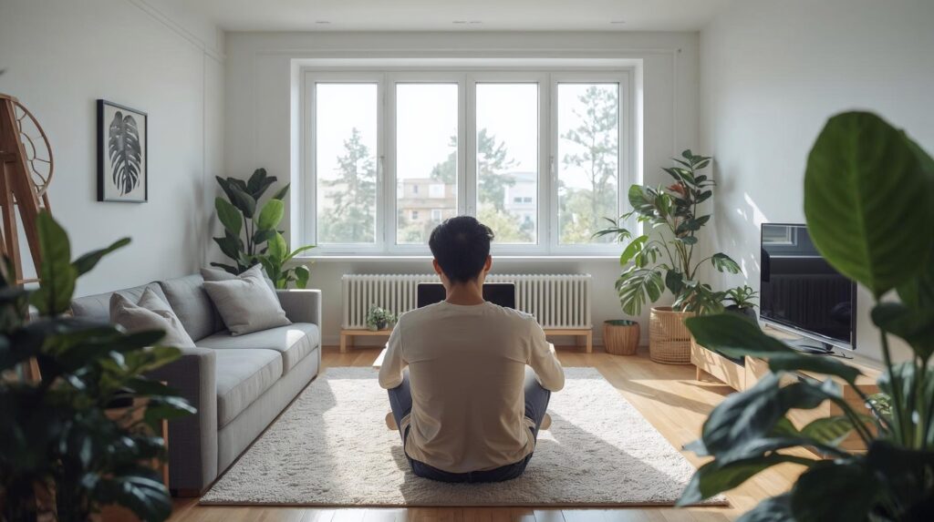 Someone Working On A Laptop In A Non Toxic Living Space. Dont Show The Face Of The Person Working On The Laptop 1024x573